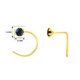 22K Yellow Gold Assorted Small Blue Nose Pin with Wire with gold weight of 0.14g